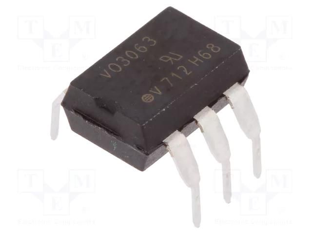 Optotriac; 4.42kV; zero voltage crossing driver; DIP6; Ch: 1 VISHAY VO3063-X006
