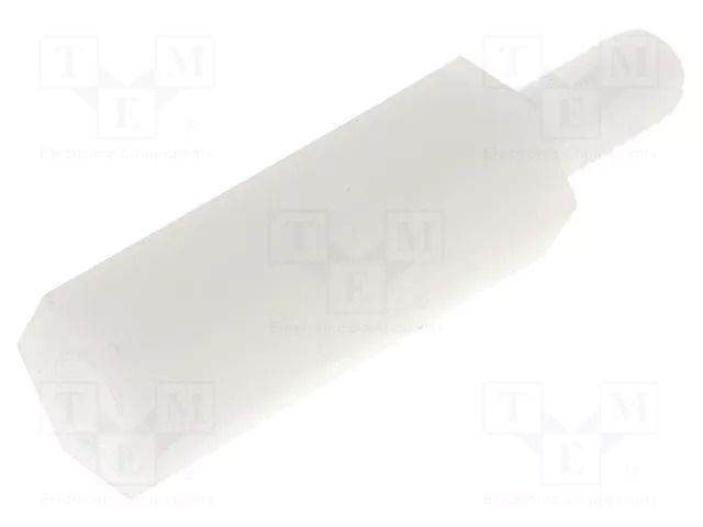 Screwed spacer sleeve; hexagonal; polyamide; M3; M3; 17mm FIX&FASTEN TP-17