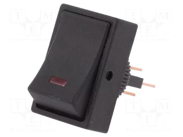 ROCKER; SPST; Pos: 2; ON-OFF; 25A/12VDC; red; LED,point; R13-207-DC SCI R13-207L-01-BBR