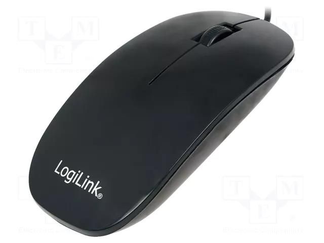 Mouse; black; USB; optical,wired; No.of butt: 3 LOGILINK ID0063