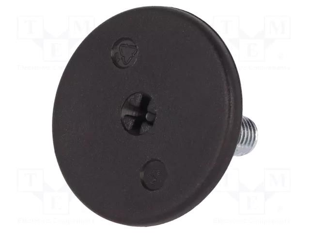 Foot; rigid,with screwdriver slot,with lever; Base dia: 40mm; M8 ELESA+GANTER LX.40SW17-M8X22S