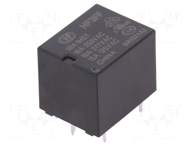 Relay: electromagnetic; SPST-NO; Ucoil: 24VDC; 15A; 10A/277VAC HONGFA RELAY HF3FF/024-1HST