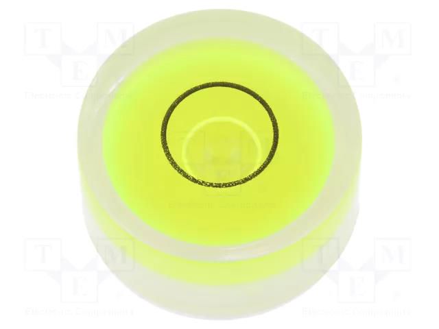 Spirit level; H: 9mm; Ømount.hole: 18mm; plastic; Body: white ELESA+GANTER GN2281-KT-18-G40-1