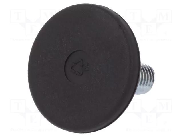 Foot; rigid,with screwdriver slot,with lever; Base dia: 30mm ELESA+GANTER LX.30SW17-M10X18S