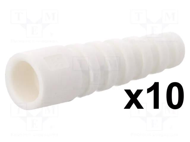Strain relief; RG58; white; Application: BNC plug; 10pcs. MH CONNECTORS RG58SRB-W
