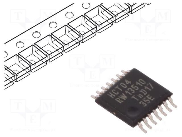 IC: digital; NOT; Ch: 6; CMOS,TTL; SMD; TSSOP14; 4.5÷5.5VDC; tube; HCT NEXPERIA 74HCT04PW.112