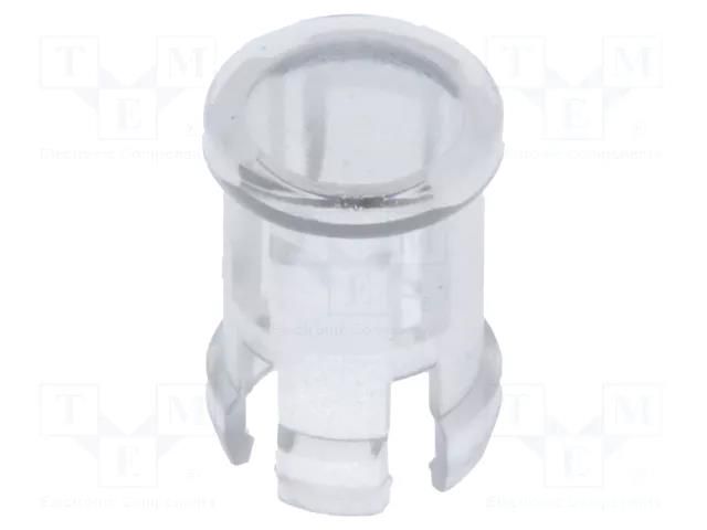LED lens; round; polycarbonate; transparent; 5mm; Front: convex FIX&FASTEN FIX-LC5-4