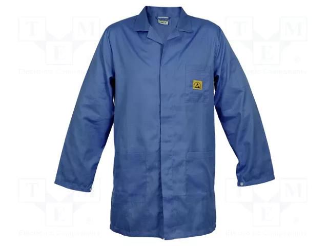 Coat; ESD; XXL (unisex); cotton,polyester,carbon fiber; 1÷100MΩ REECO ESDCOAT-DB-XXL