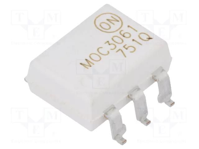 Optotriac; 4.17kV; zero voltage crossing driver; Gull wing 6 ONSEMI MOC3061SM