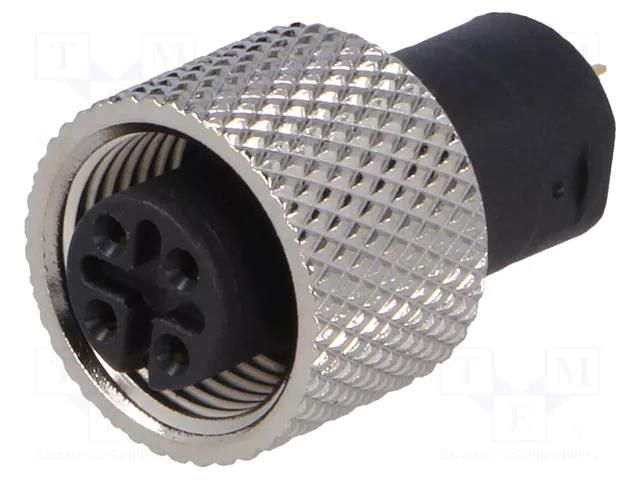 Connector: M12; PIN: 4; female; 125V; soldering; 10A ATTEND 216A-04FO0