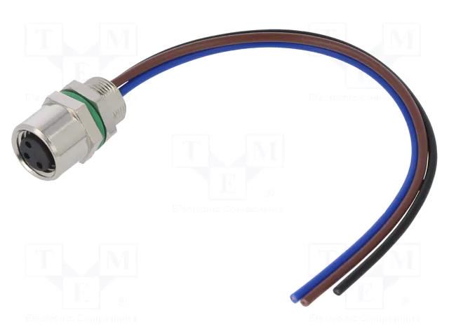 Connector: M8; female; PIN: 3; straight; for panel mounting; socket DEGSON ELECTRONICS SM8-S50C-A3F-2A010