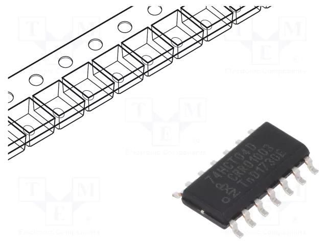 IC: digital; NOT; Ch: 6; CMOS,TTL; SMD; SO14; 4.5÷5.5VDC; reel,tape NEXPERIA 74HCT04D.653