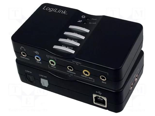 PC extension card: sound; stereo 7.1,USB 2.0 LOGILINK UA0099