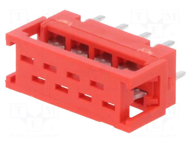 Connector: Micro-MaTch; adapter; PIN: 8; IDC,THT; 2x4; 1.27mm TE Connectivity AMP-7-215570-8