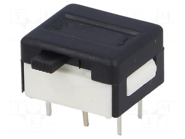 Switch: slide; Pos: 2; DPDT; 1A/30VDC; ON-ON; Leads: for soldering APEM 25546NA