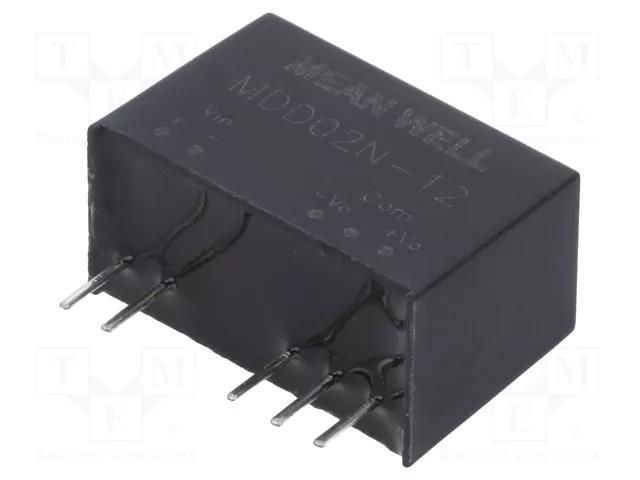 Converter: DC/DC; 2W; Uin: 21.6÷26.4VDC; Uout: 12VDC; Uout2: -12VDC MEAN WELL MDD02N-12