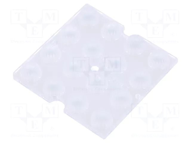 LED lens; square; plexiglass PMMA; transparent; 25°; H: 7.5mm LEDIL C15430