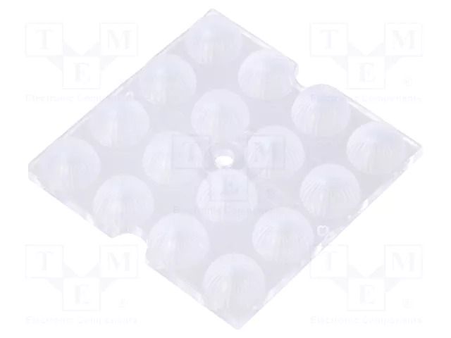 LED lens; square; plexiglass PMMA; transparent; 90°; H: 7.1mm LEDIL C15432