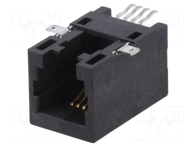 Connector: RJ9; socket; PIN: 4; Cat: 5; Layout: 4p4c; SMT; horizontal ENCITECH RJJU44141E3H007