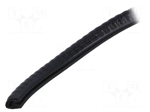Hole and edge shield; PVC; L: 5m; black; H: 9.5mm; W: 6.5mm; -40÷90°C ELESA+GANTER GN2184-9.5-SW-05