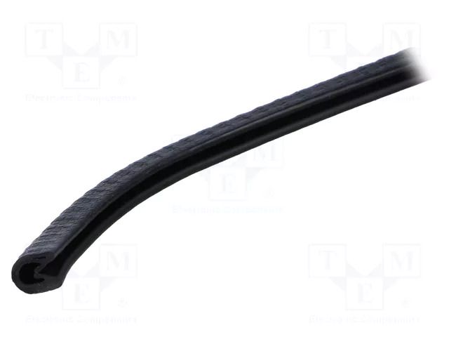 Hole and edge shield; PVC; L: 10m; black; H: 9.5mm; W: 6.5mm ELESA+GANTER GN2184-9.5-SW-10