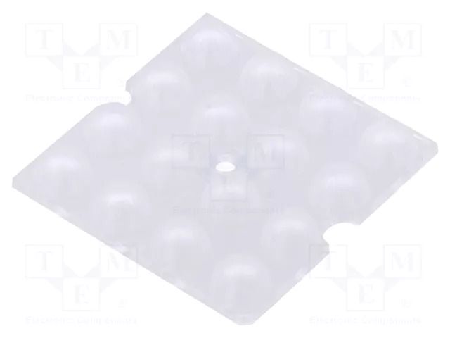 LED lens; square; plexiglass PMMA; transparent; Mounting: screw LEDIL C15431