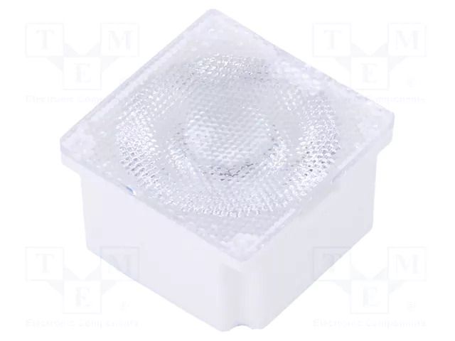 LED lens; square; polycarbonate; transparent; 45°; Colour: white LEDIL FA15232