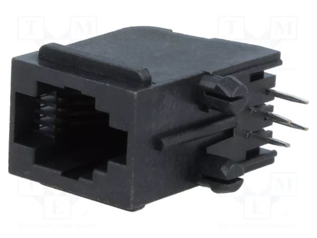 Connector: RJ9; socket; PIN: 4; Cat: 5; 4p4c; THT; angled ENCITECH RJJU44143E7V011