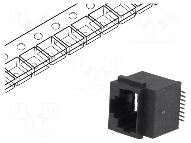 Connector: RJ45; socket; PIN: 8; Cat: 5; 8p8c; SMT; vertical ENCITECH RJJU88142E1V021