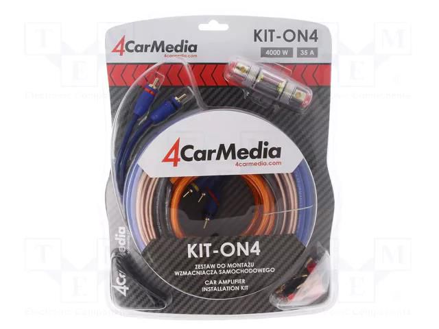 Car amplifier install set; 4000W; 35A 4CARMEDIA KIT-ON4