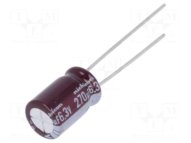 Capacitor: electrolytic; low ESR; THT; 270uF; 6.3VDC; Ø8x11.5mm NICHICON UPV0J271MGD