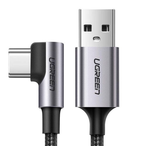 Ugreen US284 50941 USB-A (straight) / USB-C (angled) 3A Cable 1m - Gray, Ugreen 6957303859412 6957303859412