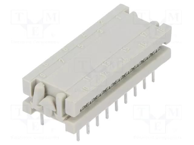 Connector: IDC; PIN: 18; IDC,THT; for ribbon cable; 2x9; 1.27mm CONEC AWDIL-18P