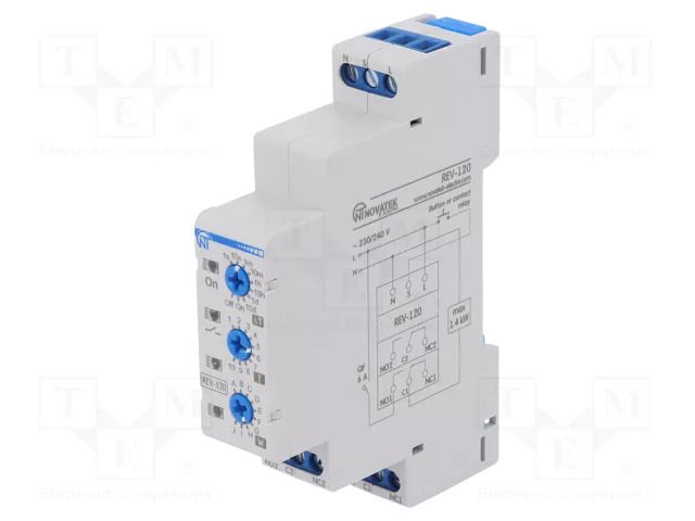 Timer; 0,1s÷10days; DPDT; 250VAC/6A; Usup: 230÷240VAC; -30÷55°C NOVATEK ELECTRO REV-120