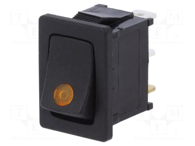 ROCKER; SPST; Pos: 2; ON-OFF; 16A/12VDC; black; IP40; LED,point; 12V SCI R13-66B2-02-BBY