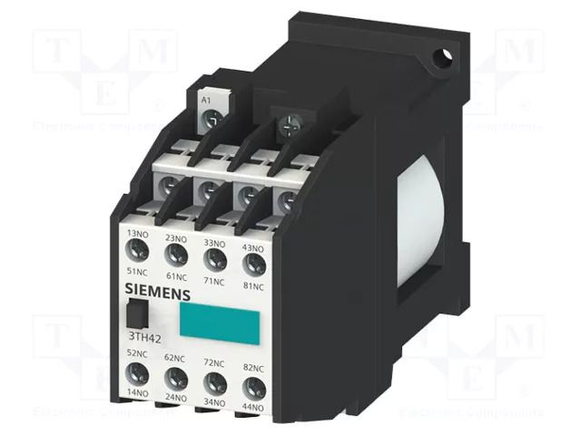 Contactor: 8-pole; NC + NO x7; 24VAC; 10A; for DIN rail mounting SIEMENS 3TH4271-0AB0