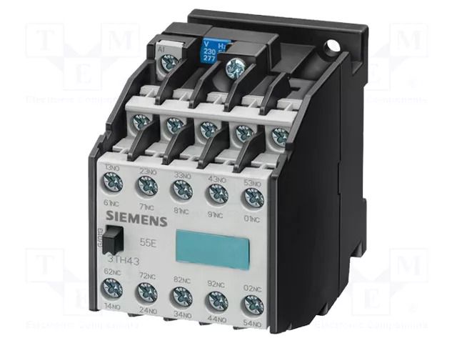 Contactor: 10-pole; NC + NO x9; 24VAC; 10A; for DIN rail mounting SIEMENS 3TH4391-0AB0