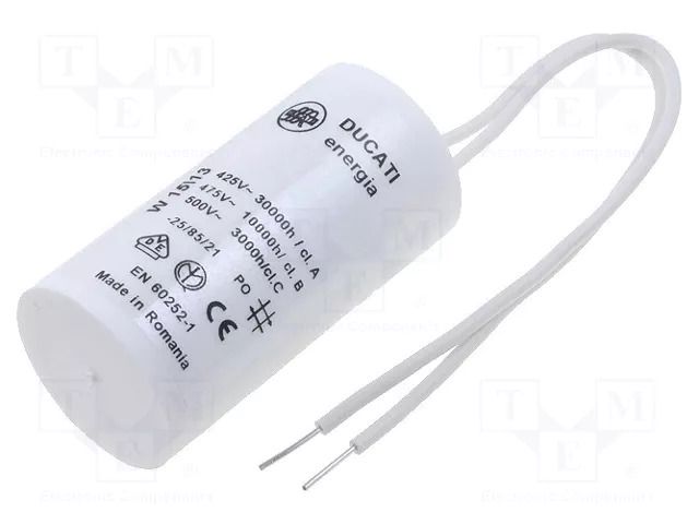 Capacitor: polypropylene; motors, run; 1.9uF; 475VAC; Ø28x55mm DUCATI ENERGIA 4.16.17.C7.06