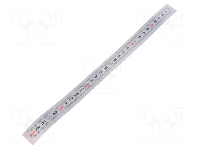 Ruler; figures horizontally arranged,R,self-adhesive; W: 11mm ELESA+GANTER GN711-KUS-300-W-R