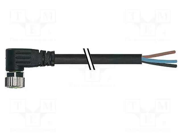 Connection lead; M8; PIN: 4; angled; 3m; plug; 30VAC; 4A; 7000; PVC MURR ELEKTRONIK 7000-08101-6110300