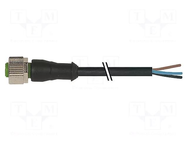 Cable: for sensors/automation; M12; PIN: 5; straight; 3m; plug; 4A MURR ELEKTRONIK 7000-12241-6350300