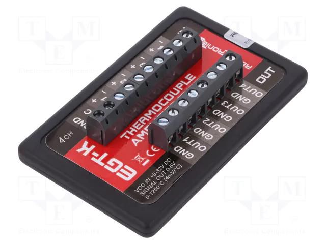 Converter: temperature; 8÷32VDC; Features: 4 channel; OUT 1: 0÷5V REVELTRONICS EGT-K-4-CH