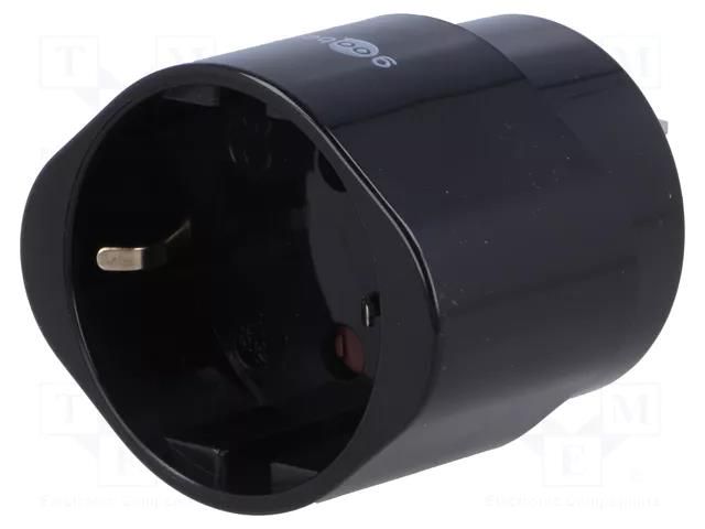 Adapter; Plug: with earthing; Colour: black GOOBAY PLUG-45354
