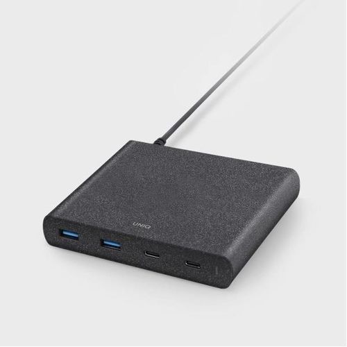 HUB Uniq Surge LITHOS Collective 90W 2xUSB-A QC 3.0 / 2xUSB-C PD 3.0 - black, UNIQ 8886463668108 8886463668108