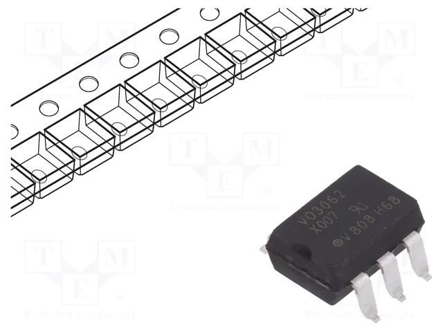Optotriac; 4.42kV; zero voltage crossing driver; Gull wing 6 VISHAY VO3062-X007T