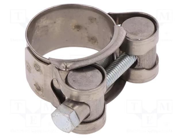 T-bolt clamp; W: 18mm; Clamping: 23÷25mm; chrome steel AISI 430; S MPC INDUSTRIES MPC-S4023
