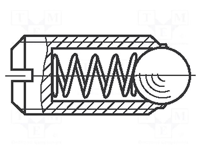 Ball latch; A2 stainless steel; BN 13370; Thread: M4; 9.8mm BOSSARD B4X10/BN13370