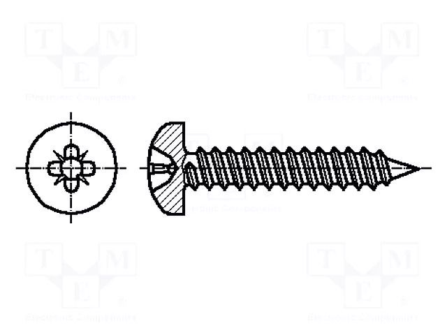 Screw; 3.5x19; Head: cheese head; Pozidriv; PZ2; steel; zinc BOSSARD B3.5X19/BN14064
