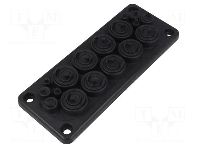 Multigate grommet; black; Holes no: 17; -40÷90°C; UL94V-0; IP55 TRELLEBORG RMC17/BK