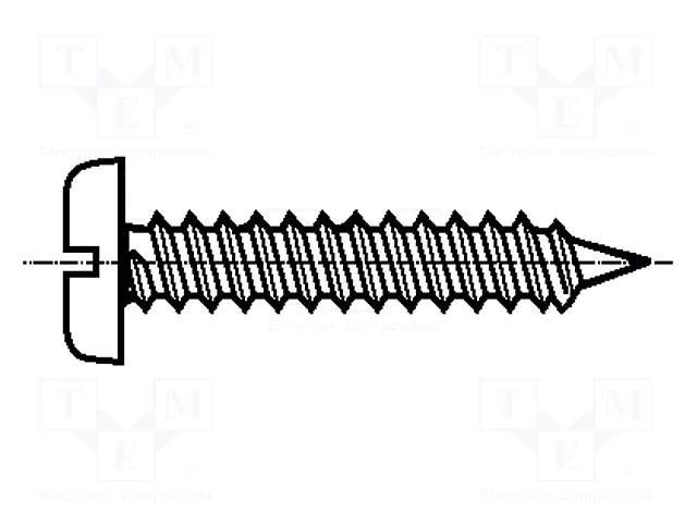 Screw; 3.5x9.5; Head: cheese head; slotted; 1mm; steel; zinc; BN 941 BOSSARD B3.5X9.5/BN941